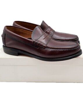 Barclay Vintage 70s 80s Mens 8 D Burgundy Leather Penny Loafers